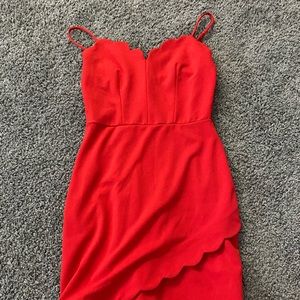 super cute form fitted red dress!